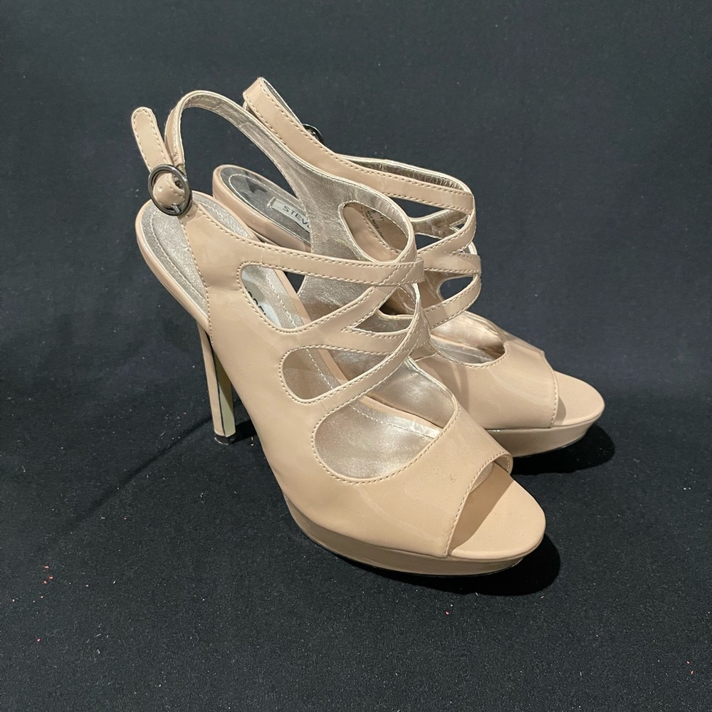Steve Madden Faux Patent Leather Strappy Heels